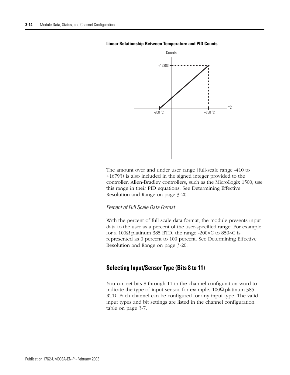 Selecting input/sensor type (bits 8 to 11) -14, Selecting input/sensor type (bits 8 to 11) | Rockwell Automation 1762-IR4 RTD/Resistance Input Module User Manual | Page 48 / 104