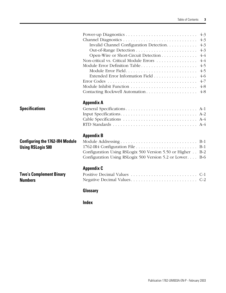 Rockwell Automation 1762-IR4 RTD/Resistance Input Module User Manual | Page 5 / 104