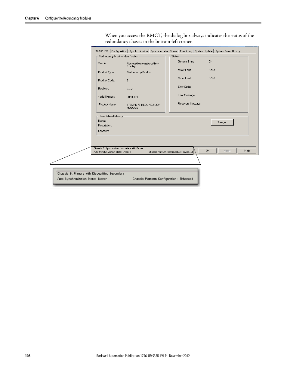 Rockwell Automation 1756-RMxx ControlLogix Enhanced Redundancy System User Manual User Manual | Page 108 / 296