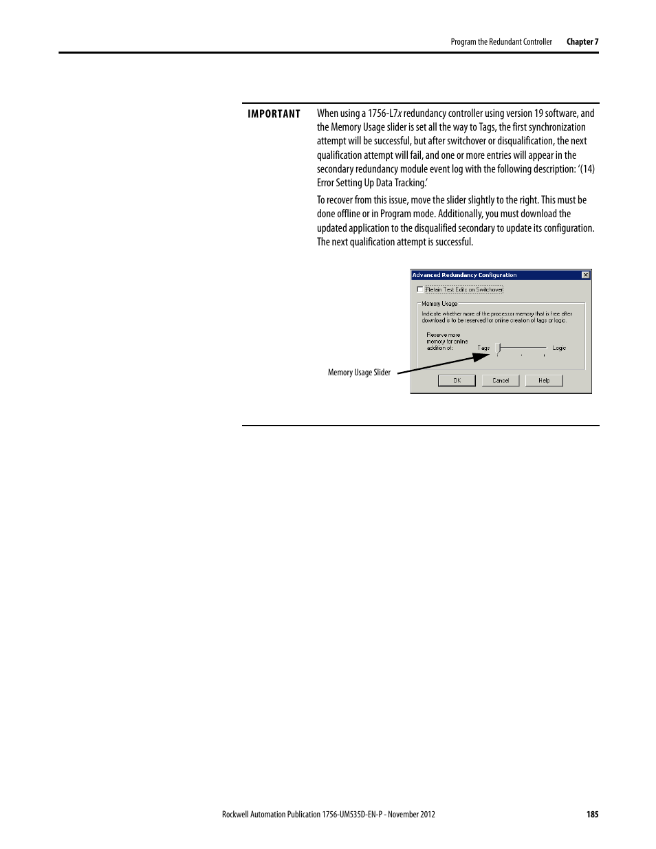 Rockwell Automation 1756-RMxx ControlLogix Enhanced Redundancy System User Manual User Manual | Page 185 / 296