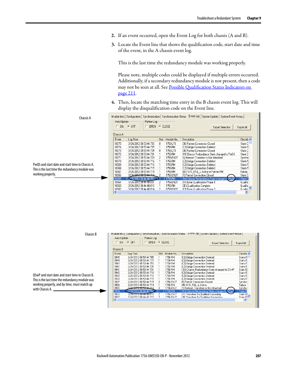 Rockwell Automation 1756-RMxx ControlLogix Enhanced Redundancy System User Manual User Manual | Page 207 / 296
