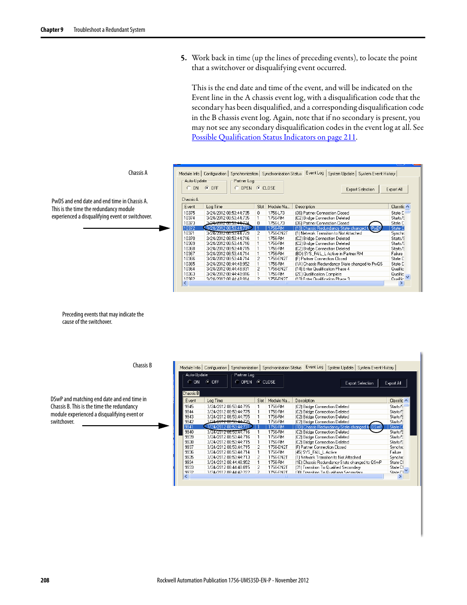 Rockwell Automation 1756-RMxx ControlLogix Enhanced Redundancy System User Manual User Manual | Page 208 / 296