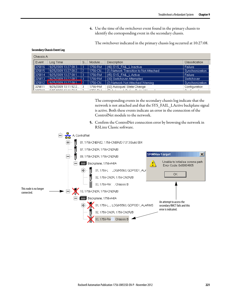Rockwell Automation 1756-RMxx ControlLogix Enhanced Redundancy System User Manual User Manual | Page 221 / 296