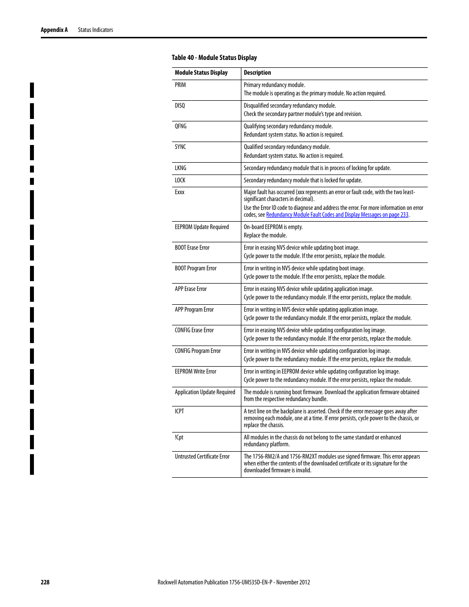 Rockwell Automation 1756-RMxx ControlLogix Enhanced Redundancy System User Manual User Manual | Page 228 / 296