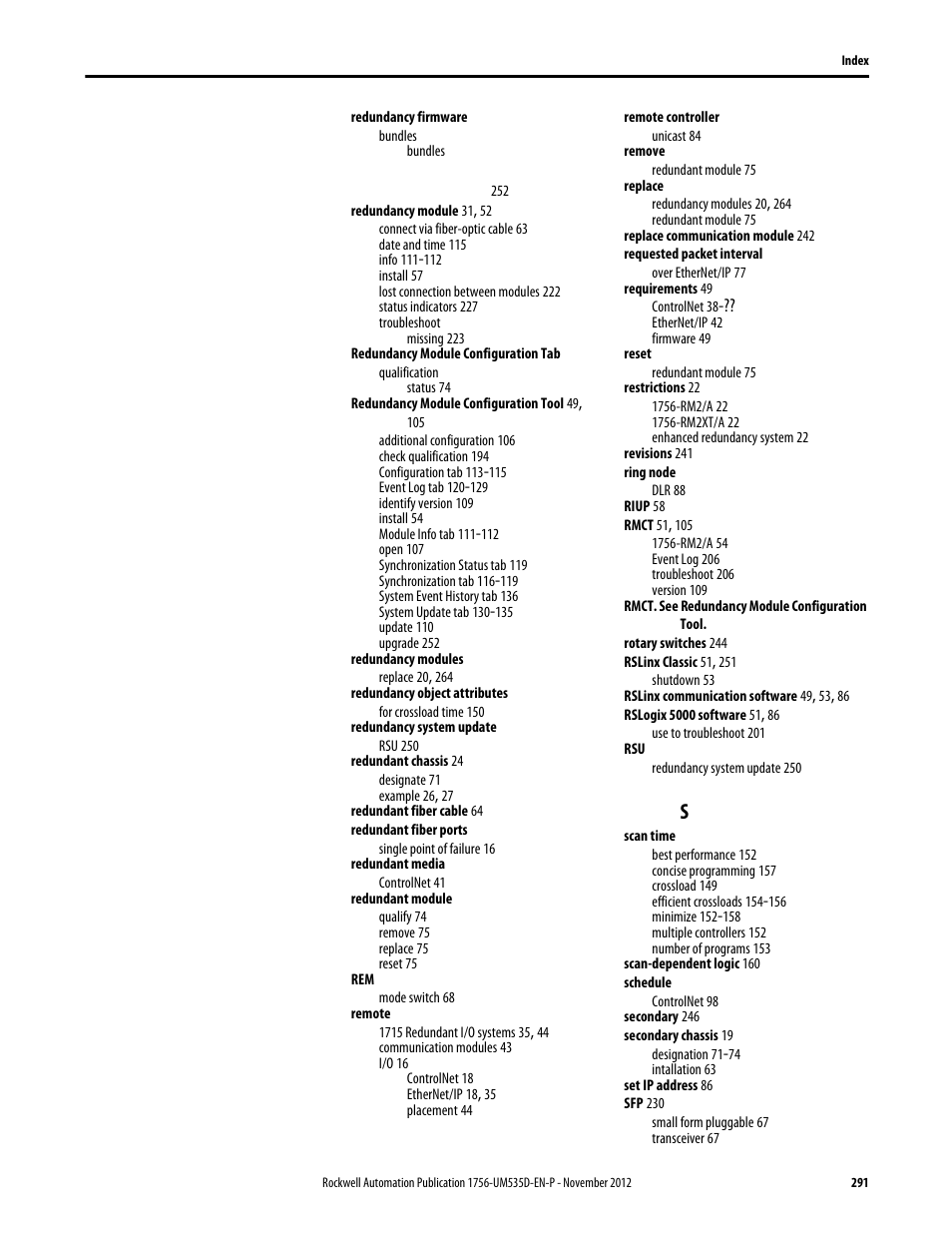 Rockwell Automation 1756-RMxx ControlLogix Enhanced Redundancy System User Manual User Manual | Page 291 / 296