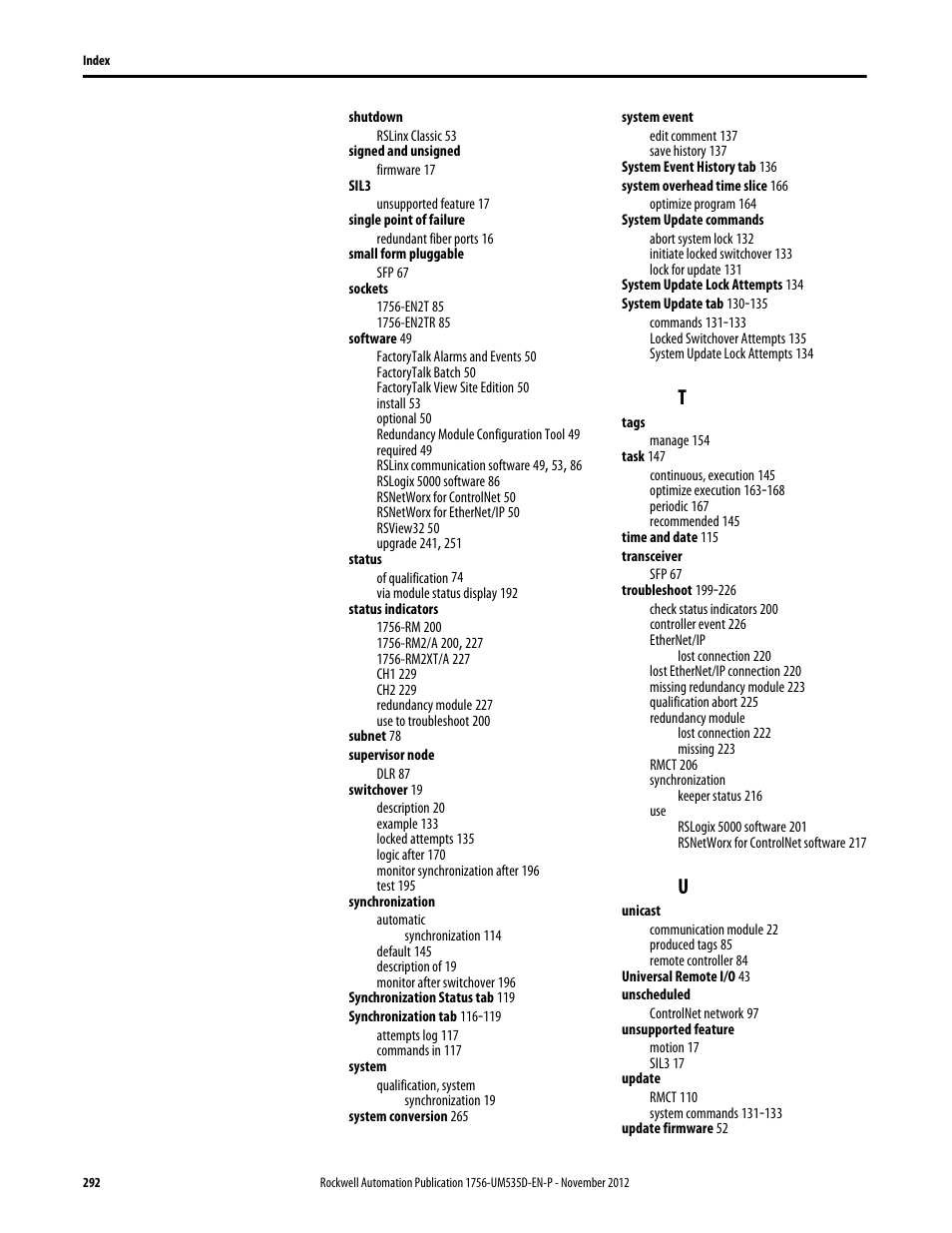 Rockwell Automation 1756-RMxx ControlLogix Enhanced Redundancy System User Manual User Manual | Page 292 / 296