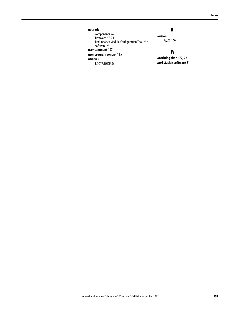 Rockwell Automation 1756-RMxx ControlLogix Enhanced Redundancy System User Manual User Manual | Page 293 / 296