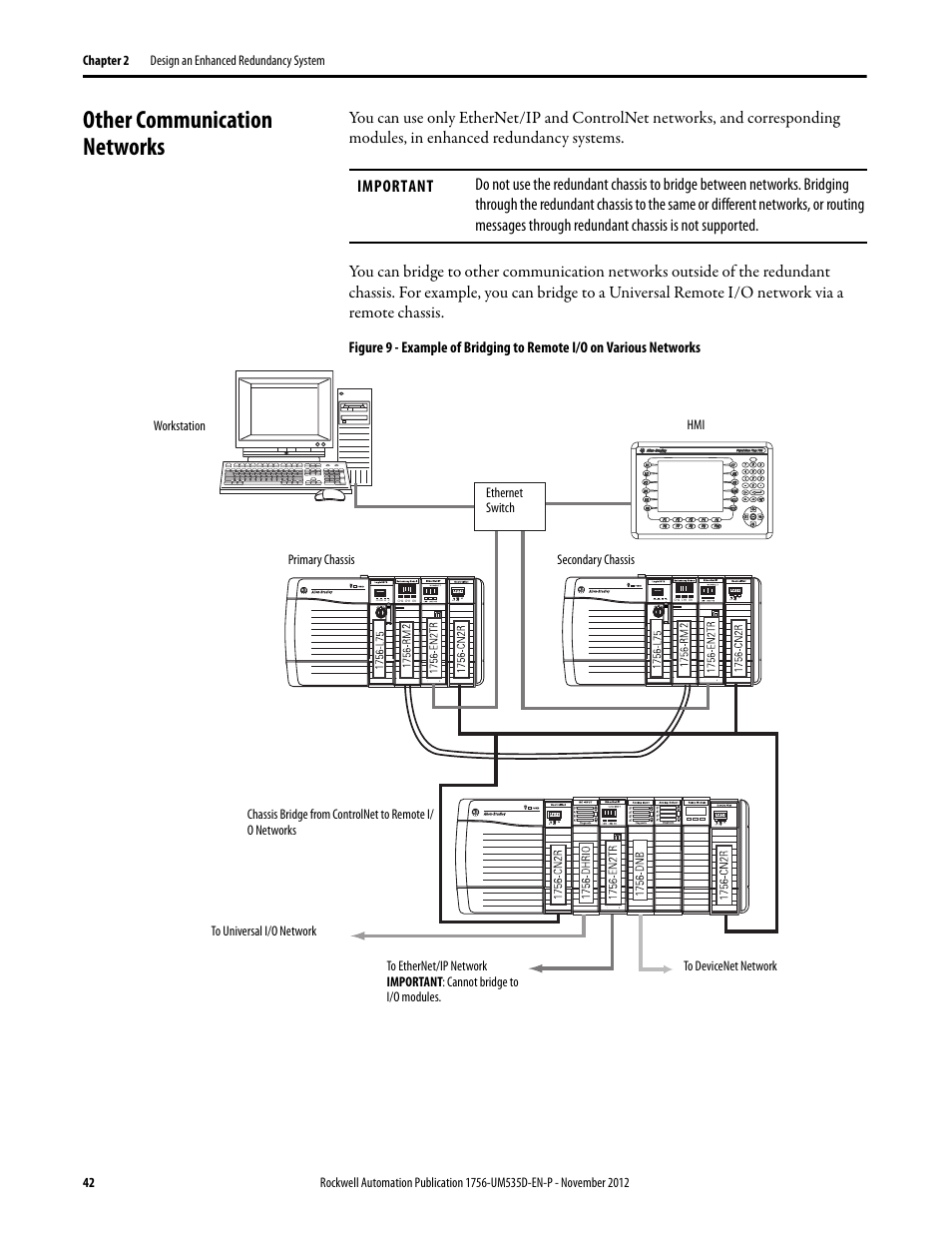 Other communication networks | Rockwell Automation 1756-RMxx ControlLogix Enhanced Redundancy System User Manual User Manual | Page 42 / 296