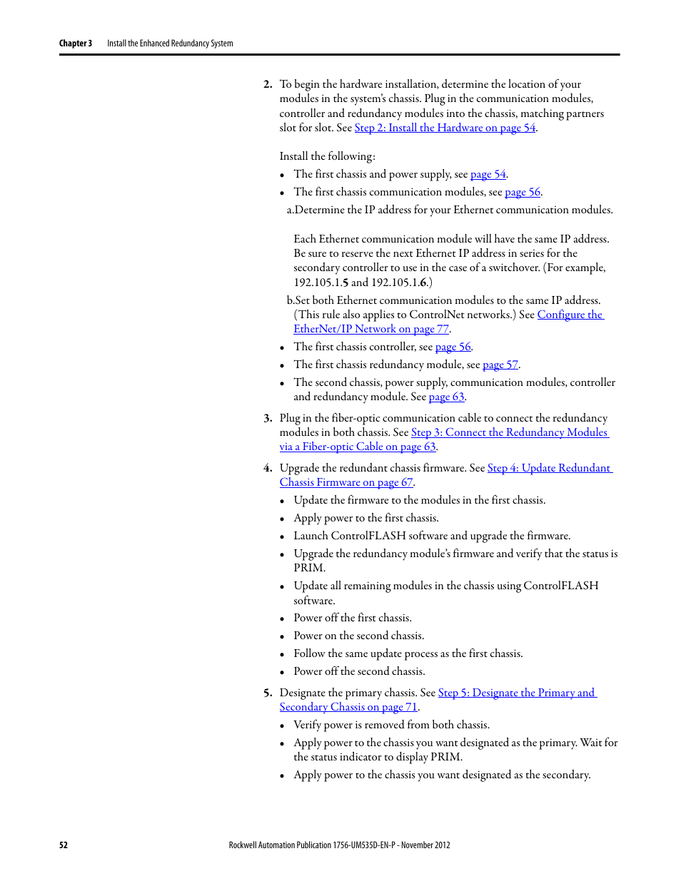 Rockwell Automation 1756-RMxx ControlLogix Enhanced Redundancy System User Manual User Manual | Page 52 / 296