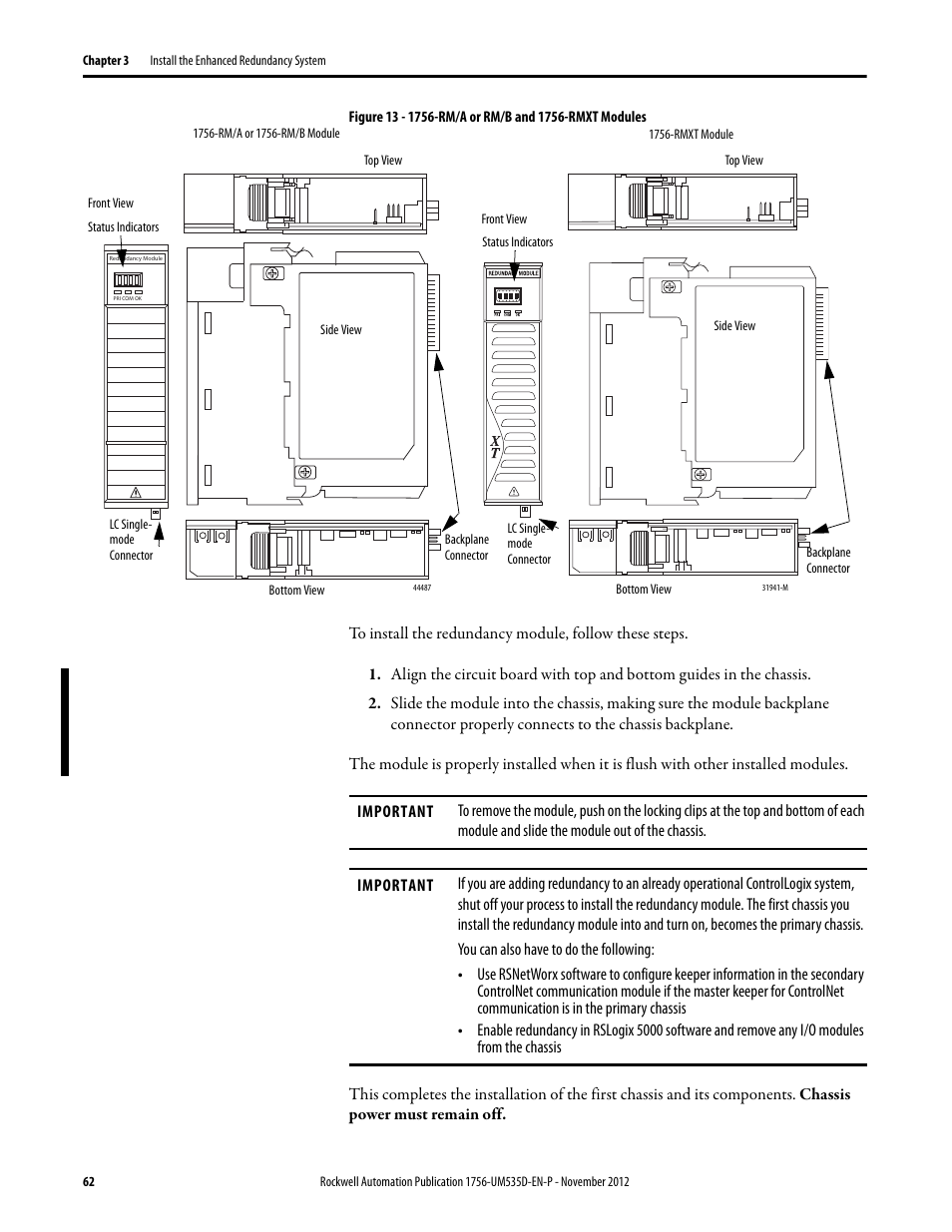 Rockwell Automation 1756-RMxx ControlLogix Enhanced Redundancy System User Manual User Manual | Page 62 / 296