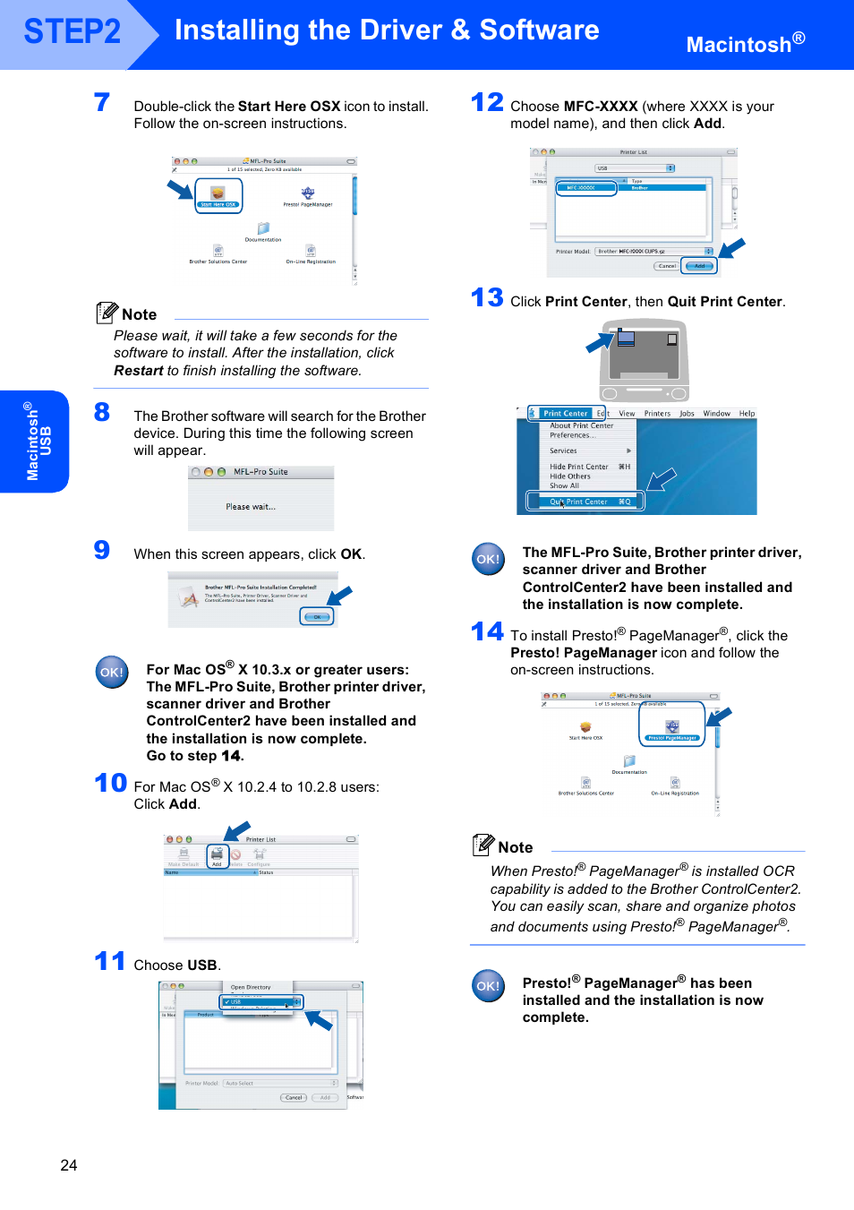 Step2, Installing the driver & software, Macintosh | Brother MFC-660CN User Manual | Page 26 / 34