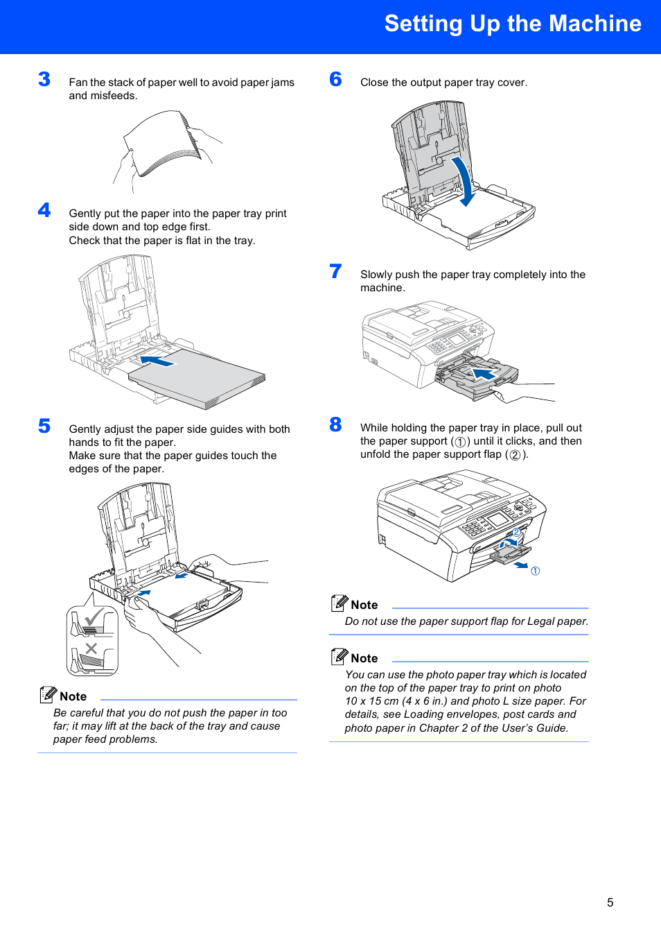 Setting up the machine | Brother MFC-660CN User Manual | Page 7 / 34
