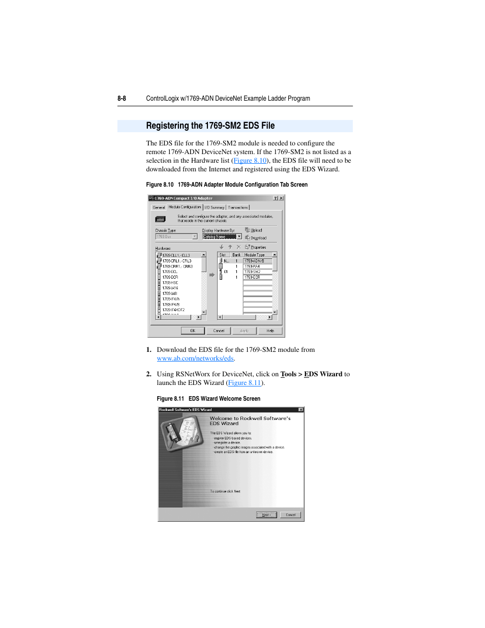 Registering the 1769-sm2 eds file, Registering the 1769-sm2 eds file -8, Registering the | Rockwell Automation 1769-SM2 Compact I/O DSI/Modbus Communication Module User Manual | Page 138 / 204