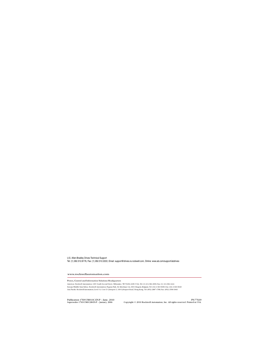 Back cover/pub no./date | Rockwell Automation 1769-SM2 Compact I/O DSI/Modbus Communication Module User Manual | Page 204 / 204