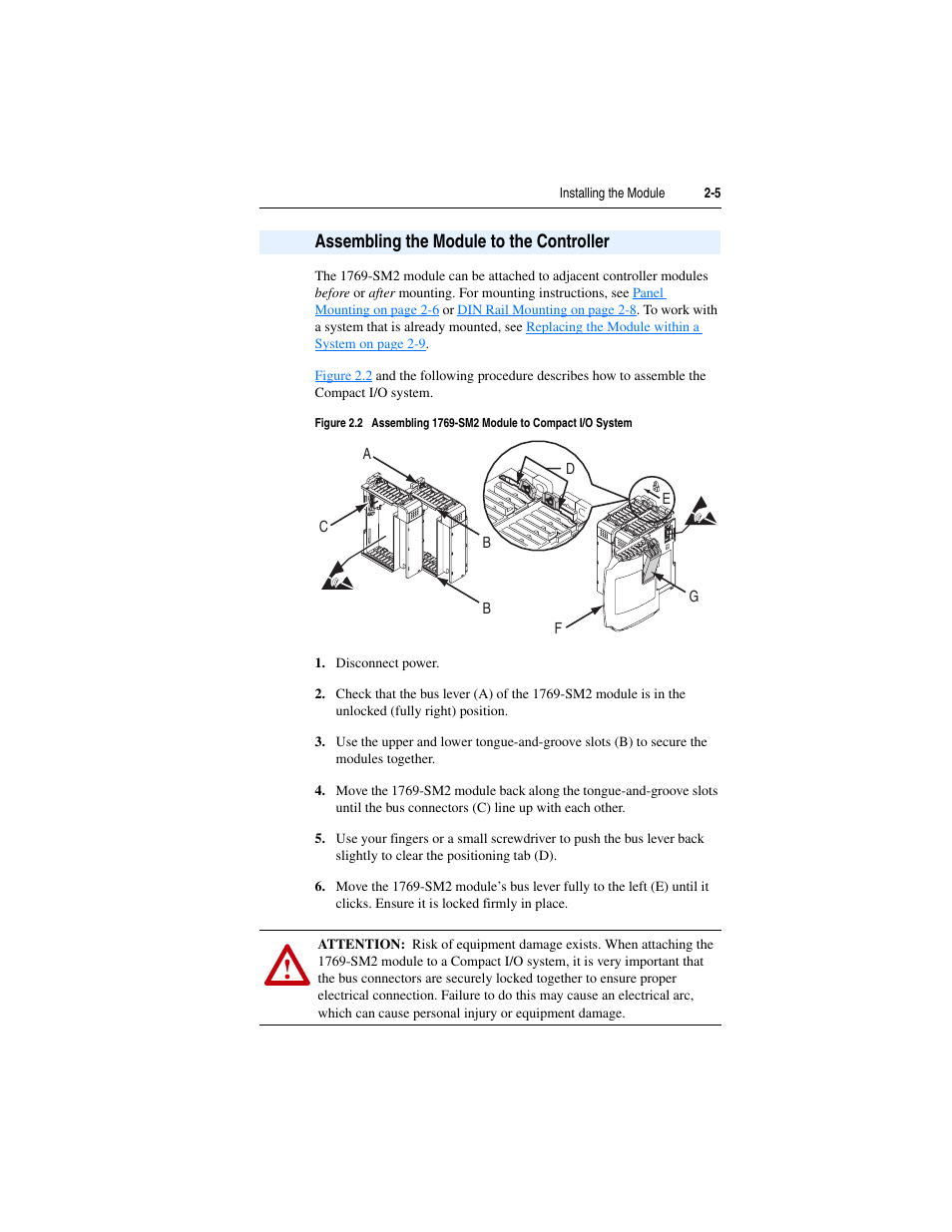 Assembling the module to the controller, Assembling the module to the controller -5 | Rockwell Automation 1769-SM2 Compact I/O DSI/Modbus Communication Module User Manual | Page 27 / 204