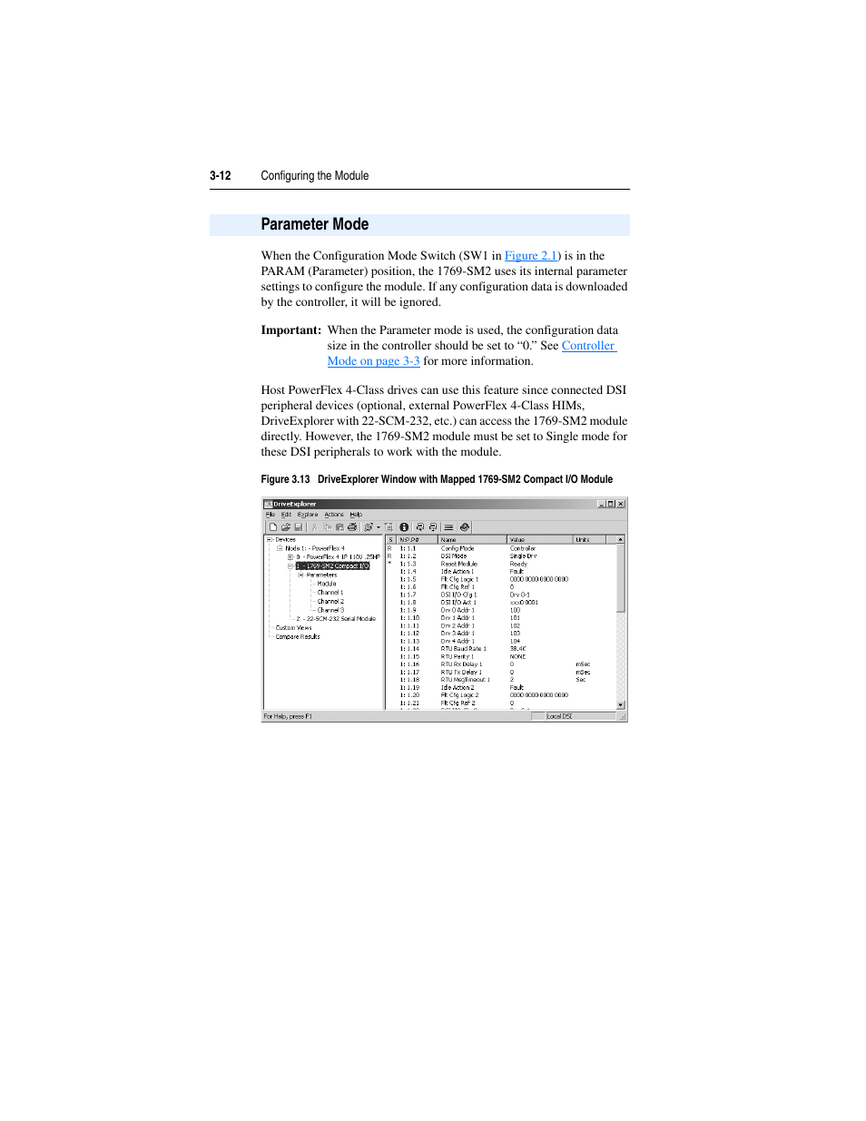 Parameter mode, Parameter mode -12 | Rockwell Automation 1769-SM2 Compact I/O DSI/Modbus Communication Module User Manual | Page 50 / 204