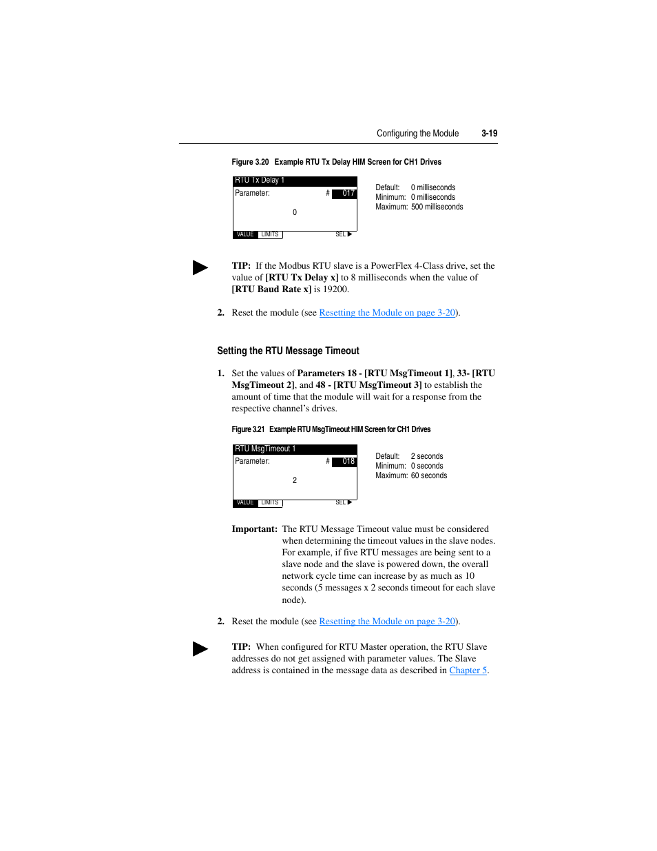 Setting the rtu message timeout | Rockwell Automation 1769-SM2 Compact I/O DSI/Modbus Communication Module User Manual | Page 57 / 204