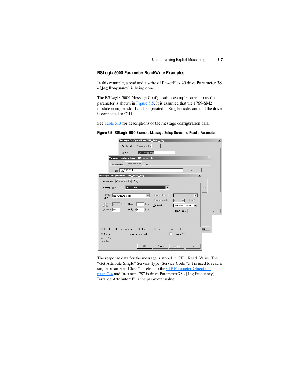 Rslogix 5000 parameter read/write examples | Rockwell Automation 1769-SM2 Compact I/O DSI/Modbus Communication Module User Manual | Page 71 / 204