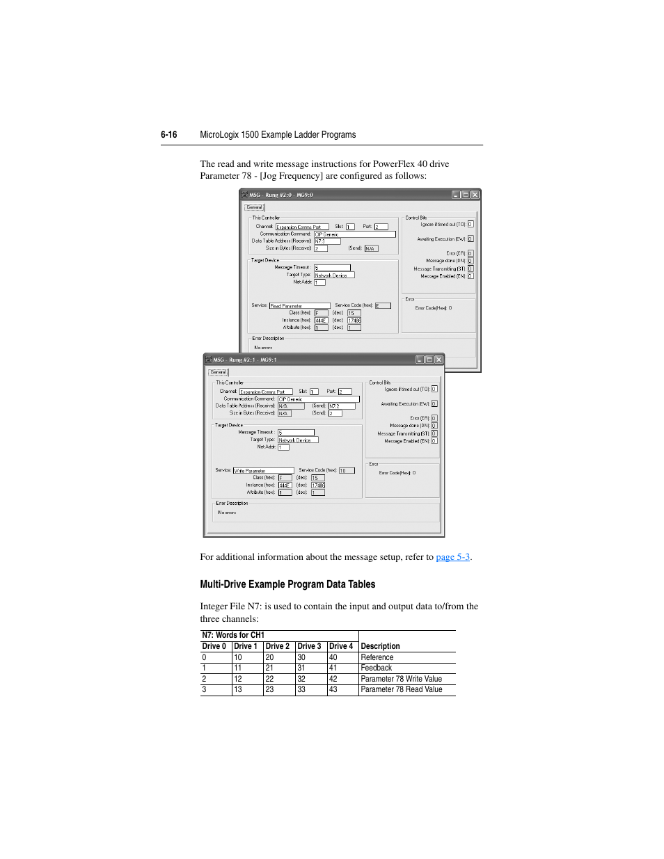 Multi-drive example program data tables | Rockwell Automation 1769-SM2 Compact I/O DSI/Modbus Communication Module User Manual | Page 96 / 204