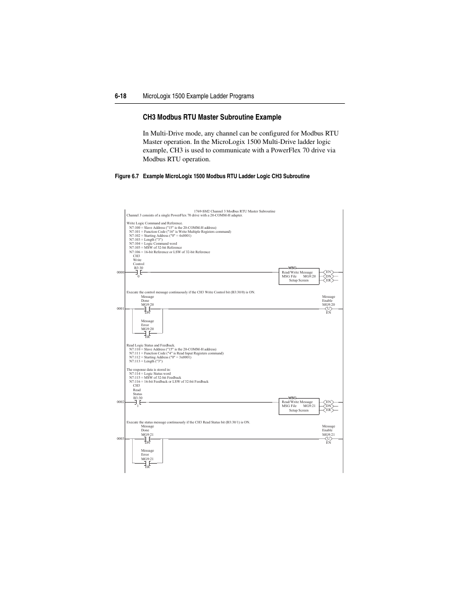 Ch3 modbus rtu master subroutine example | Rockwell Automation 1769-SM2 Compact I/O DSI/Modbus Communication Module User Manual | Page 98 / 204