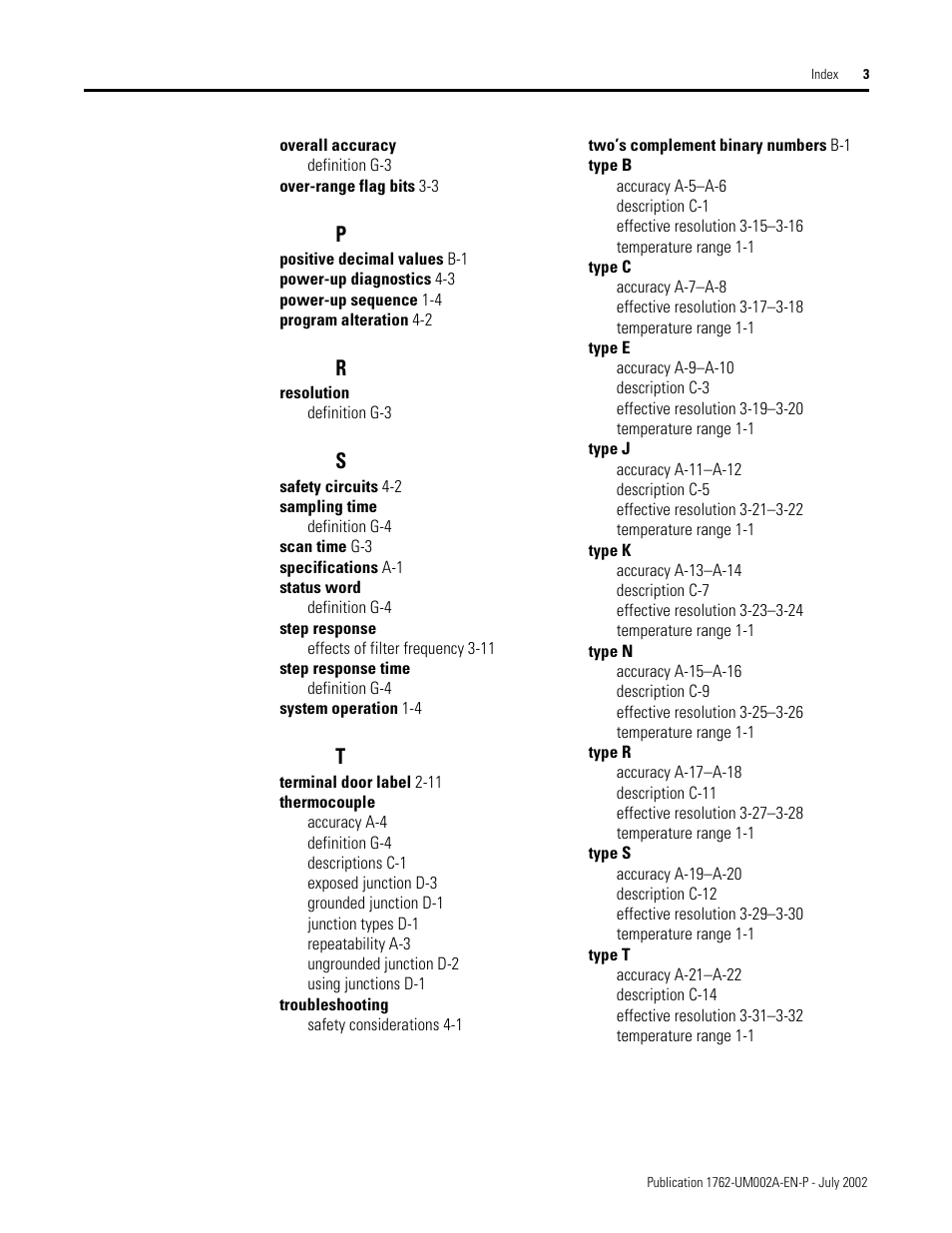 Rockwell Automation 1762-IT4 Thermocouple/mV Input Module User Manual | Page 141 / 144