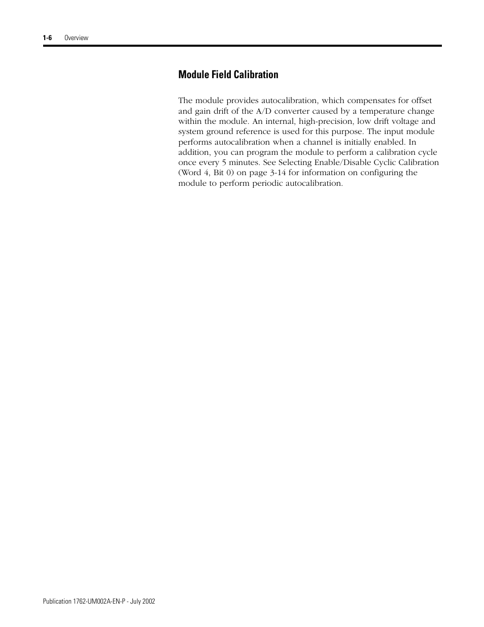 Module field calibration -6, Module field calibration | Rockwell Automation 1762-IT4 Thermocouple/mV Input Module User Manual | Page 16 / 144