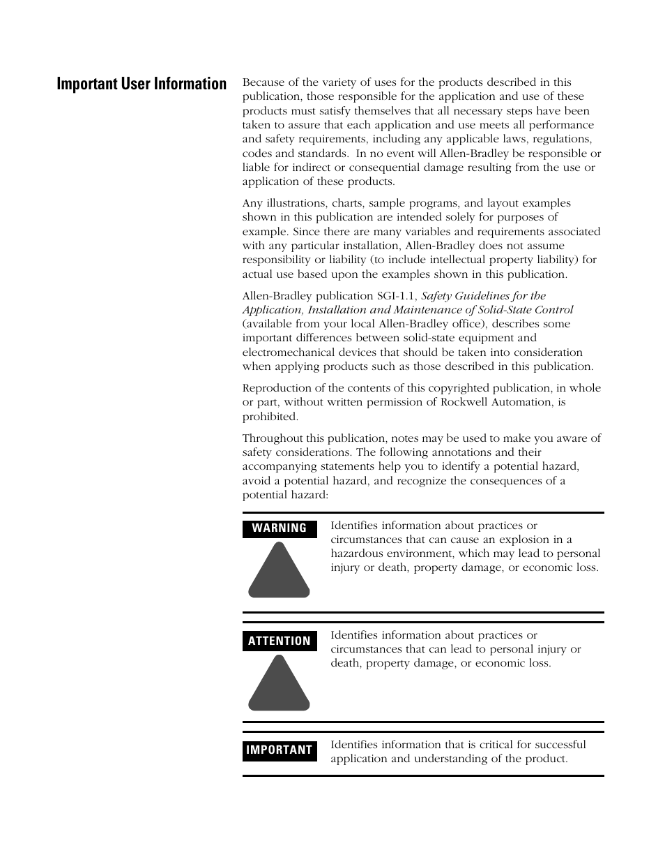 Important user information | Rockwell Automation 1762-IT4 Thermocouple/mV Input Module User Manual | Page 2 / 144