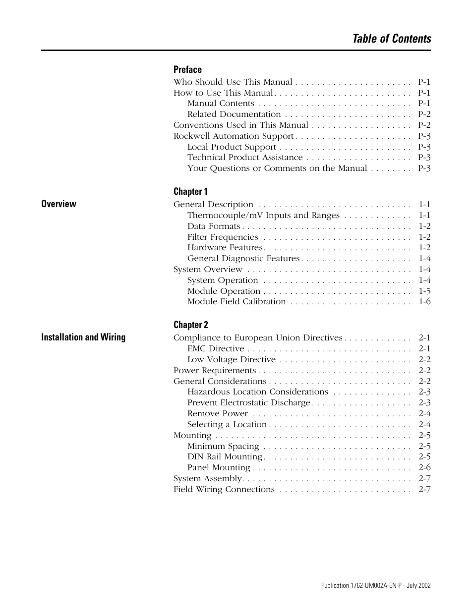 Rockwell Automation 1762-IT4 Thermocouple/mV Input Module User Manual | Page 3 / 144