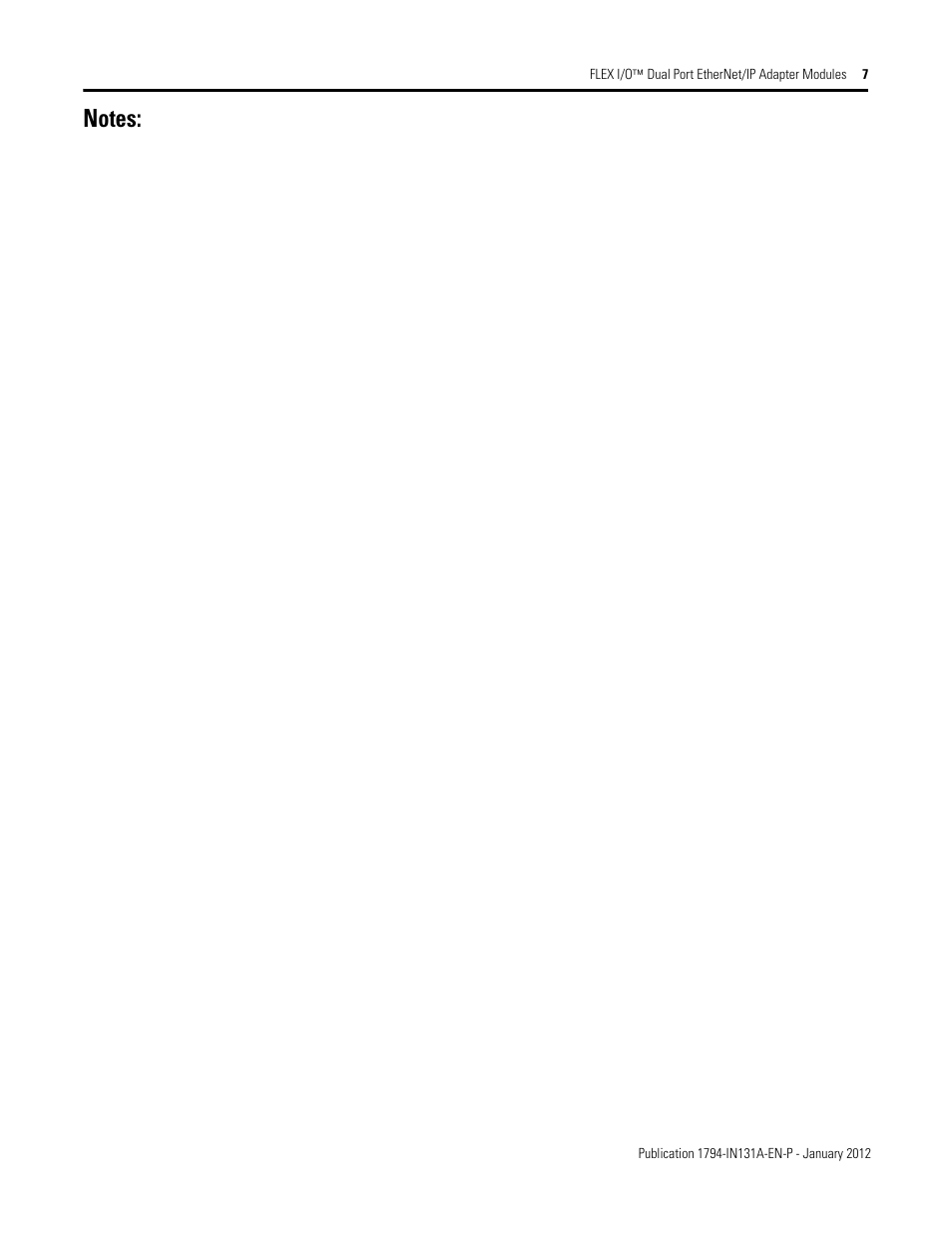 Rockwell Automation 1794-AENTR_AENTRXT FLEX I/O Dual Port EtherNet/IP Adapter Module Installation Instructions User Manual | Page 7 / 8