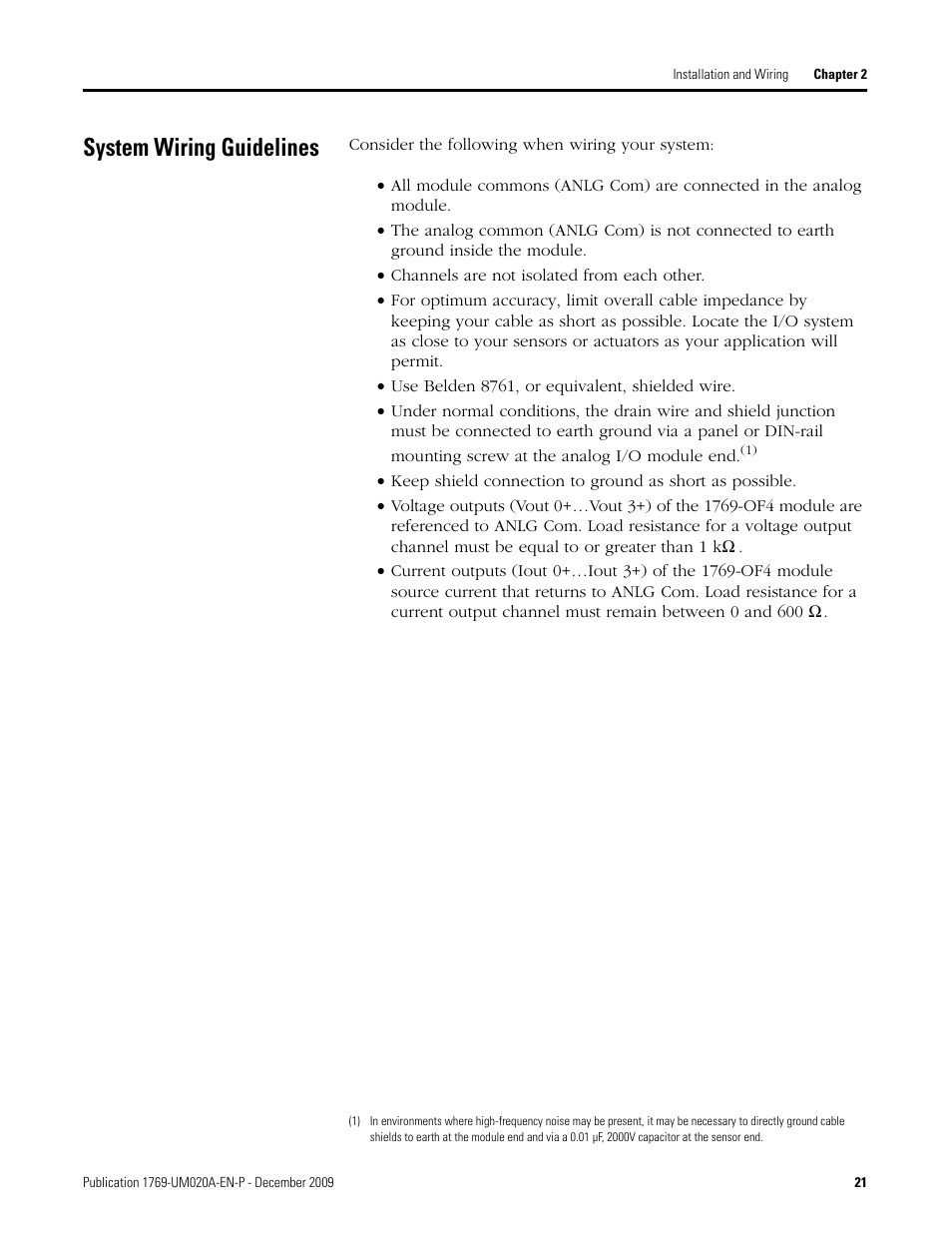 System wiring guidelines | Rockwell Automation 1769-OF4 Compact Analog Output Module User Manual | Page 21 / 76