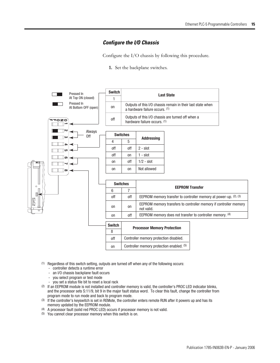 Configure the i/o chassis | Rockwell Automation 1785-Lx0E Ethernet PLC-5 Programmable Controllers Installation Instructions User Manual | Page 15 / 28