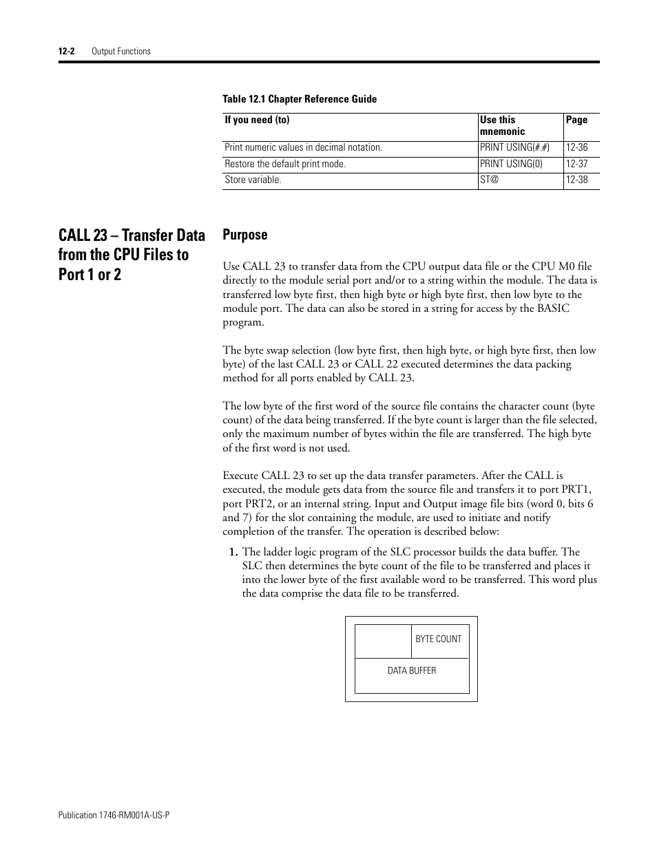 Purpose | Rockwell Automation 1746-BAS BASIC LANGUAGE User Manual | Page 152 / 280