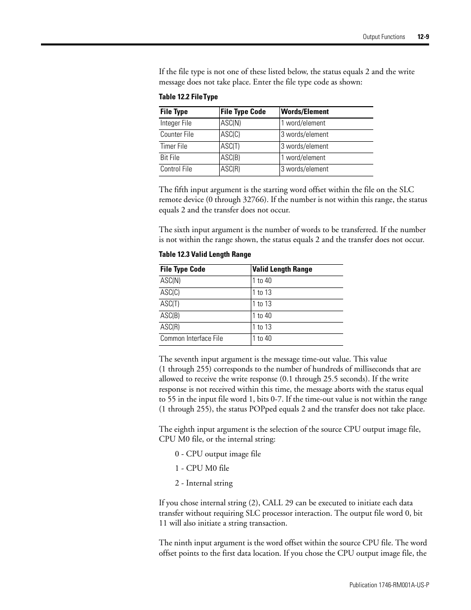 Rockwell Automation 1746-BAS BASIC LANGUAGE User Manual | Page 159 / 280