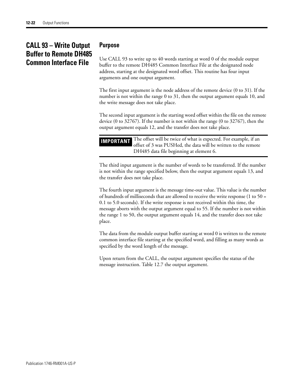 Purpose | Rockwell Automation 1746-BAS BASIC LANGUAGE User Manual | Page 172 / 280