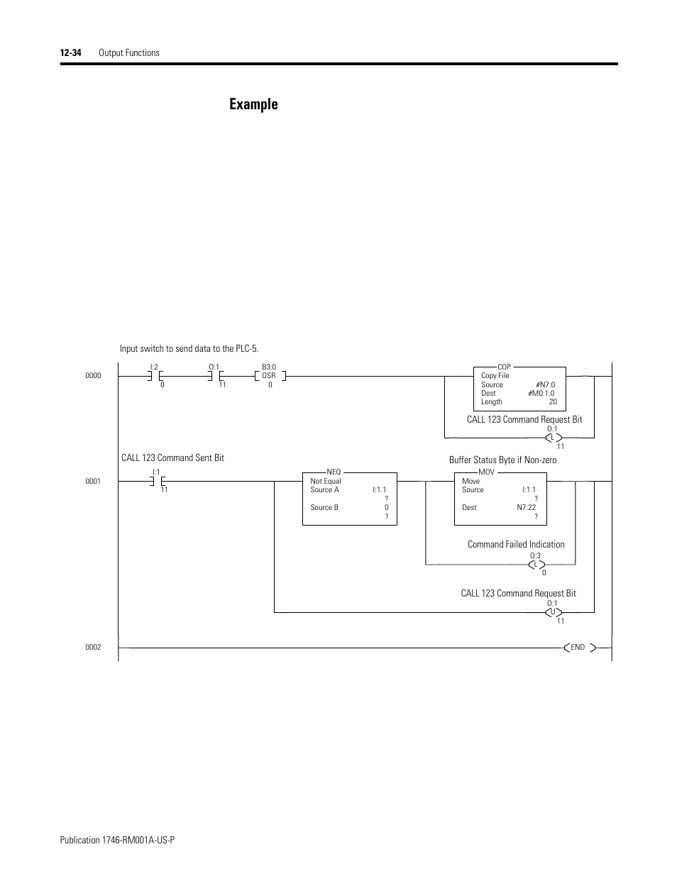 Example | Rockwell Automation 1746-BAS BASIC LANGUAGE User Manual | Page 184 / 280