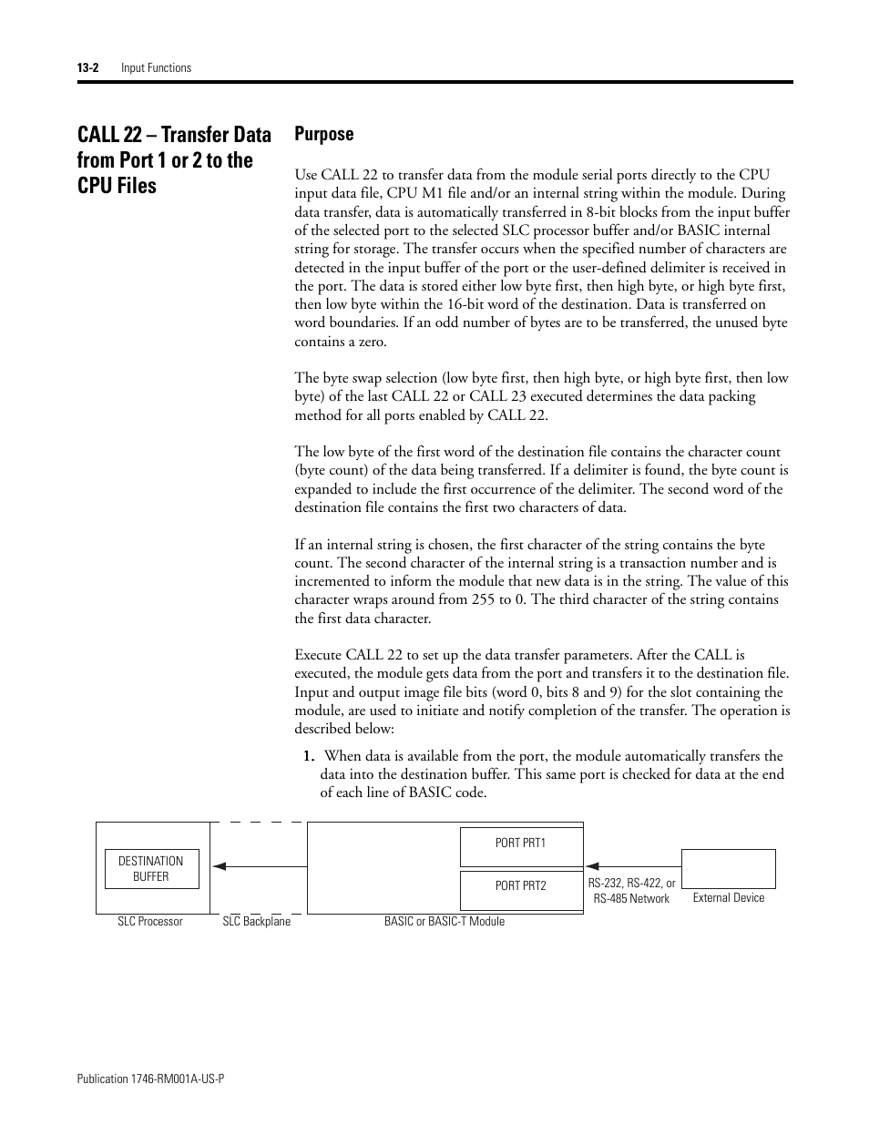 Purpose | Rockwell Automation 1746-BAS BASIC LANGUAGE User Manual | Page 192 / 280