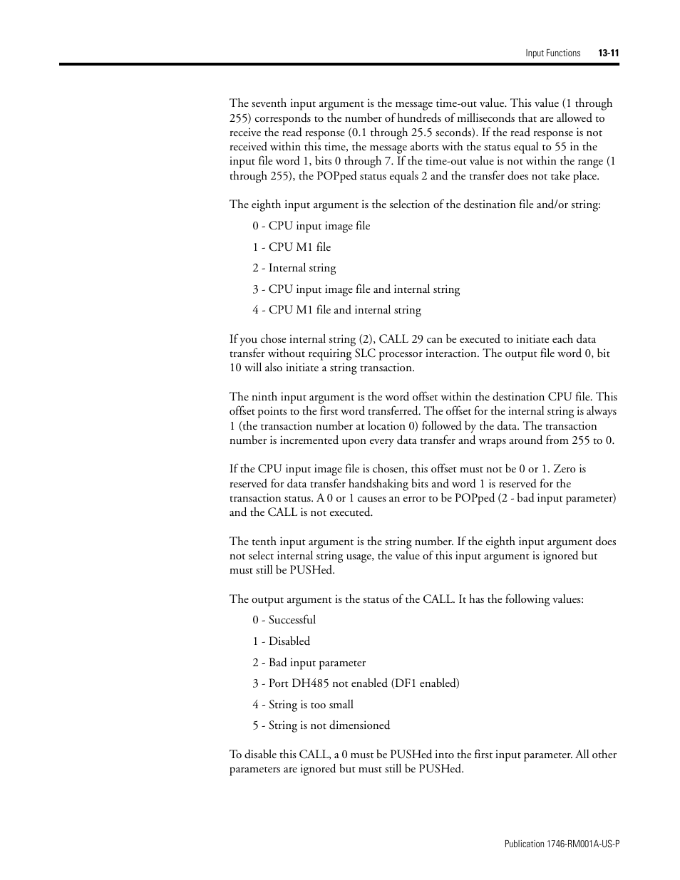 Rockwell Automation 1746-BAS BASIC LANGUAGE User Manual | Page 201 / 280