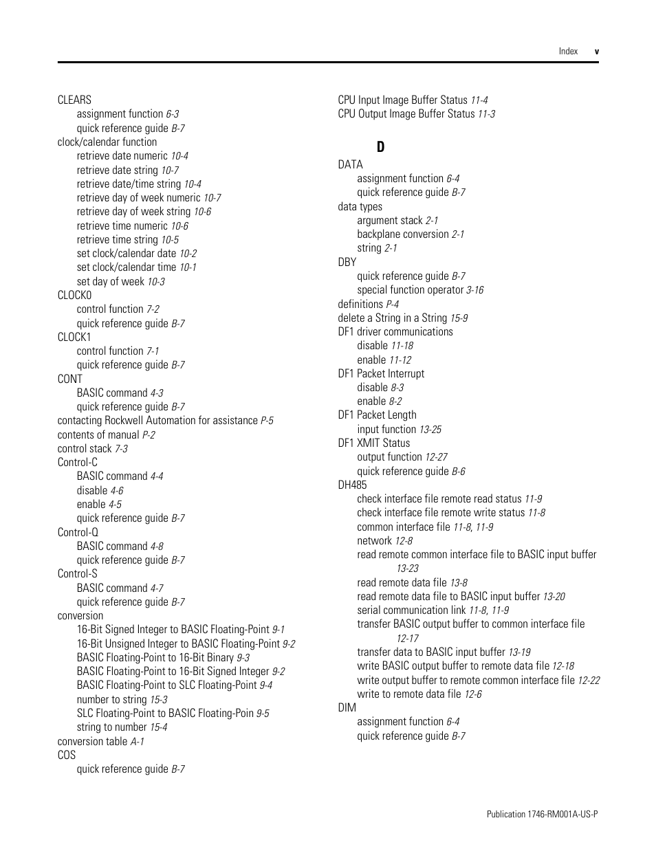 Rockwell Automation 1746-BAS BASIC LANGUAGE User Manual | Page 271 / 280