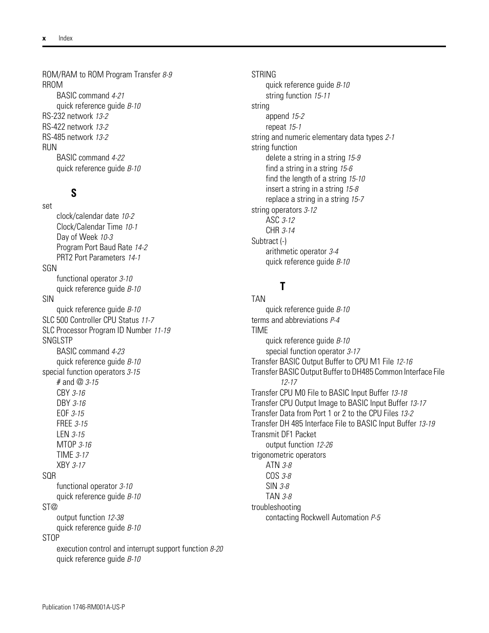 Rockwell Automation 1746-BAS BASIC LANGUAGE User Manual | Page 276 / 280