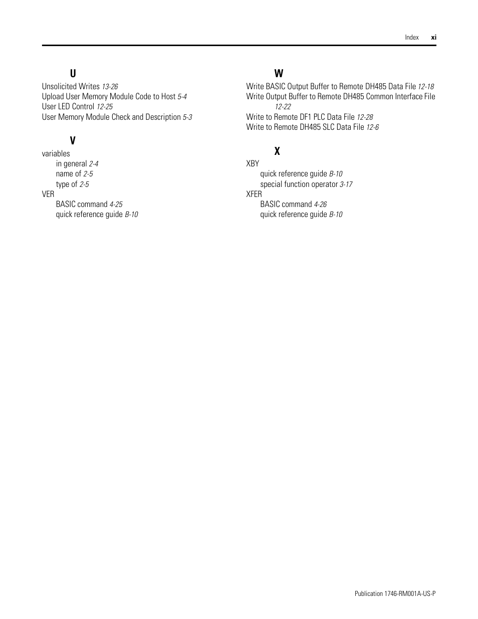Rockwell Automation 1746-BAS BASIC LANGUAGE User Manual | Page 277 / 280
