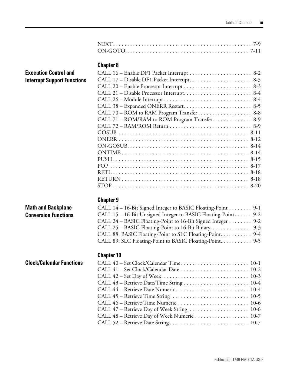 Rockwell Automation 1746-BAS BASIC LANGUAGE User Manual | Page 5 / 280