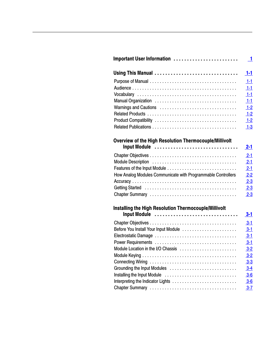 Rockwell Automation 1771-IXHR , D17716.5.80 HIGH RESOL.THERMOCOUPLE User Manual | Page 3 / 60