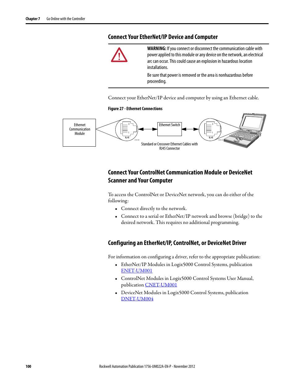 Connect your ethernet/ip device and computer | Rockwell Automation 1756-L7x GuardLogix 5570 Controllers User Manual | Page 100 / 144