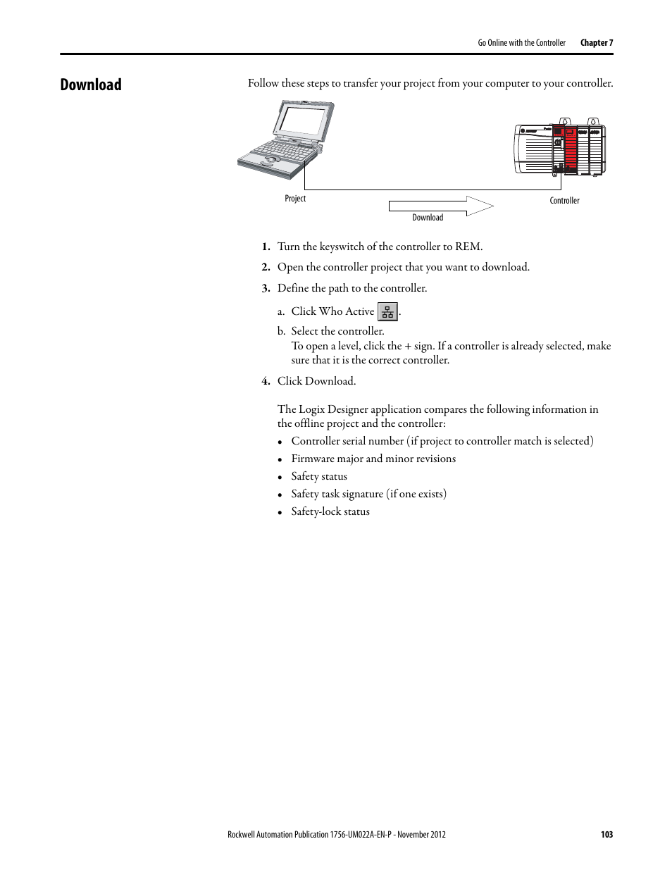 Download | Rockwell Automation 1756-L7x GuardLogix 5570 Controllers User Manual | Page 103 / 144