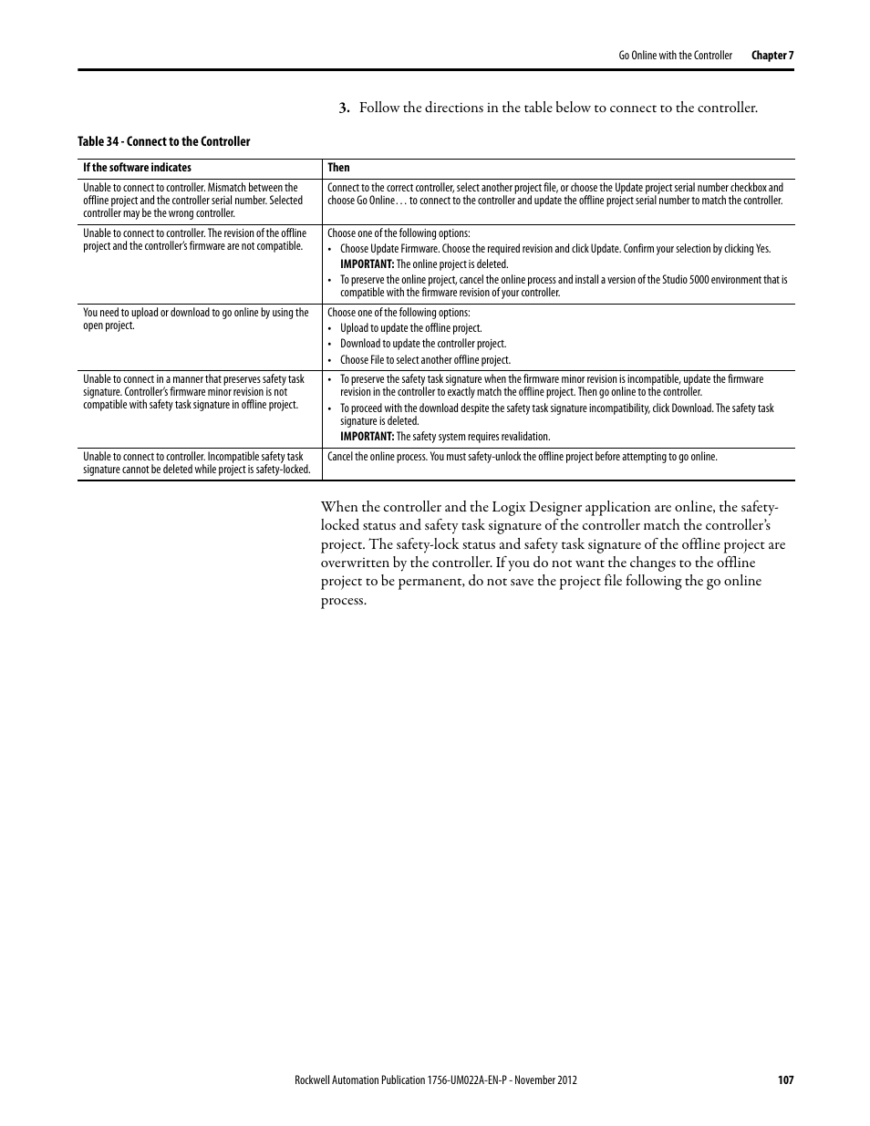 Rockwell Automation 1756-L7x GuardLogix 5570 Controllers User Manual | Page 107 / 144