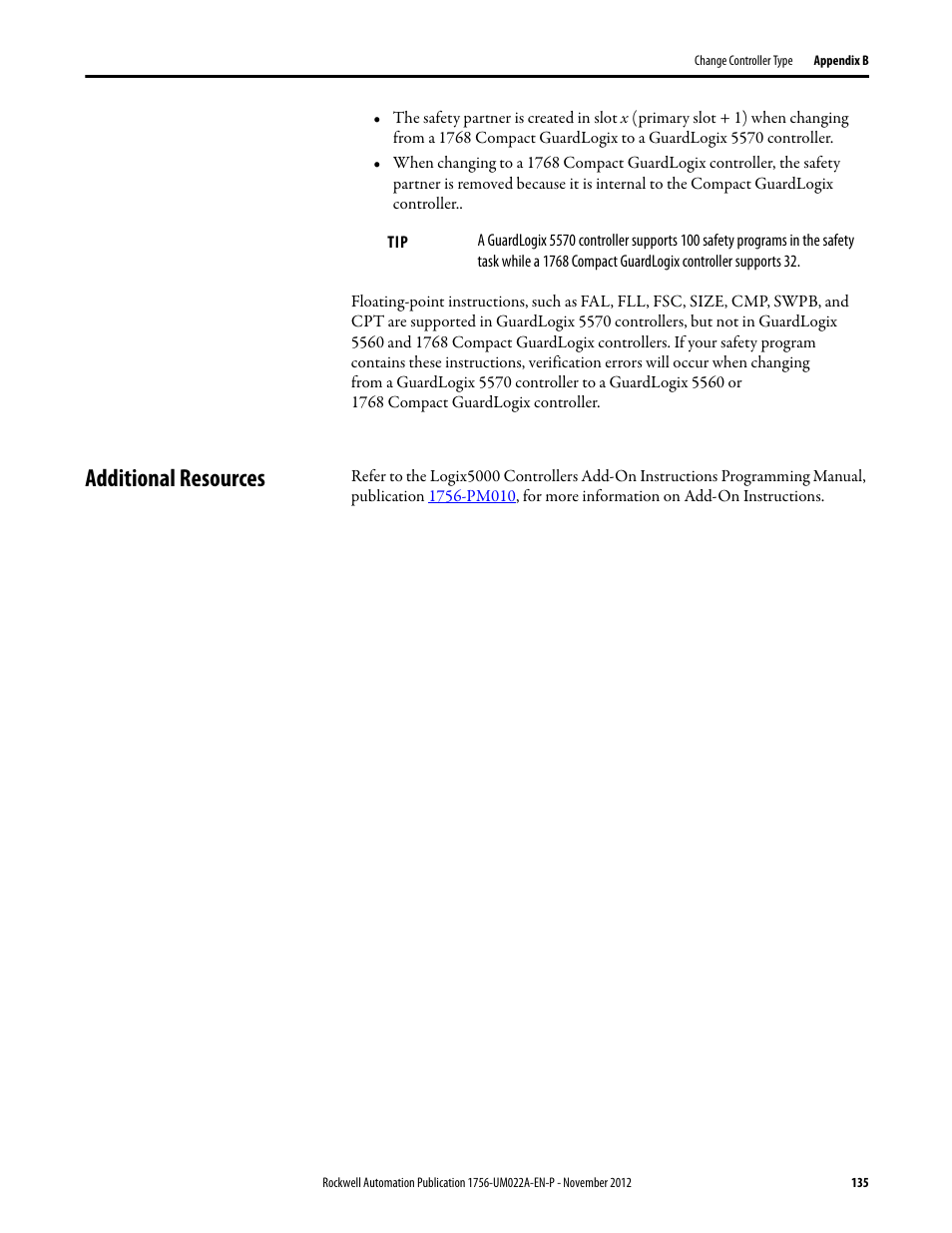 Additional resources | Rockwell Automation 1756-L7x GuardLogix 5570 Controllers User Manual | Page 135 / 144