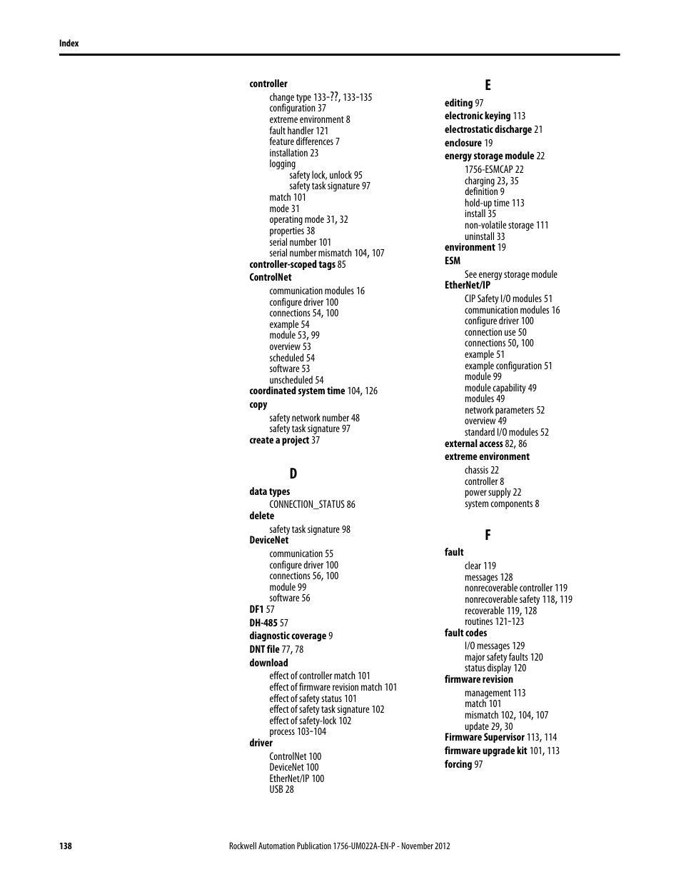 Rockwell Automation 1756-L7x GuardLogix 5570 Controllers User Manual | Page 138 / 144