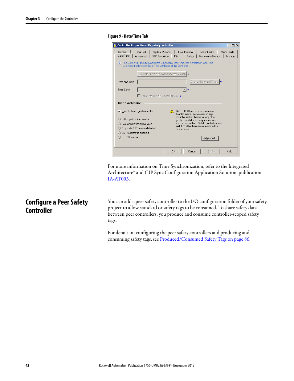 Configure a peer safety controller | Rockwell Automation 1756-L7x GuardLogix 5570 Controllers User Manual | Page 42 / 144