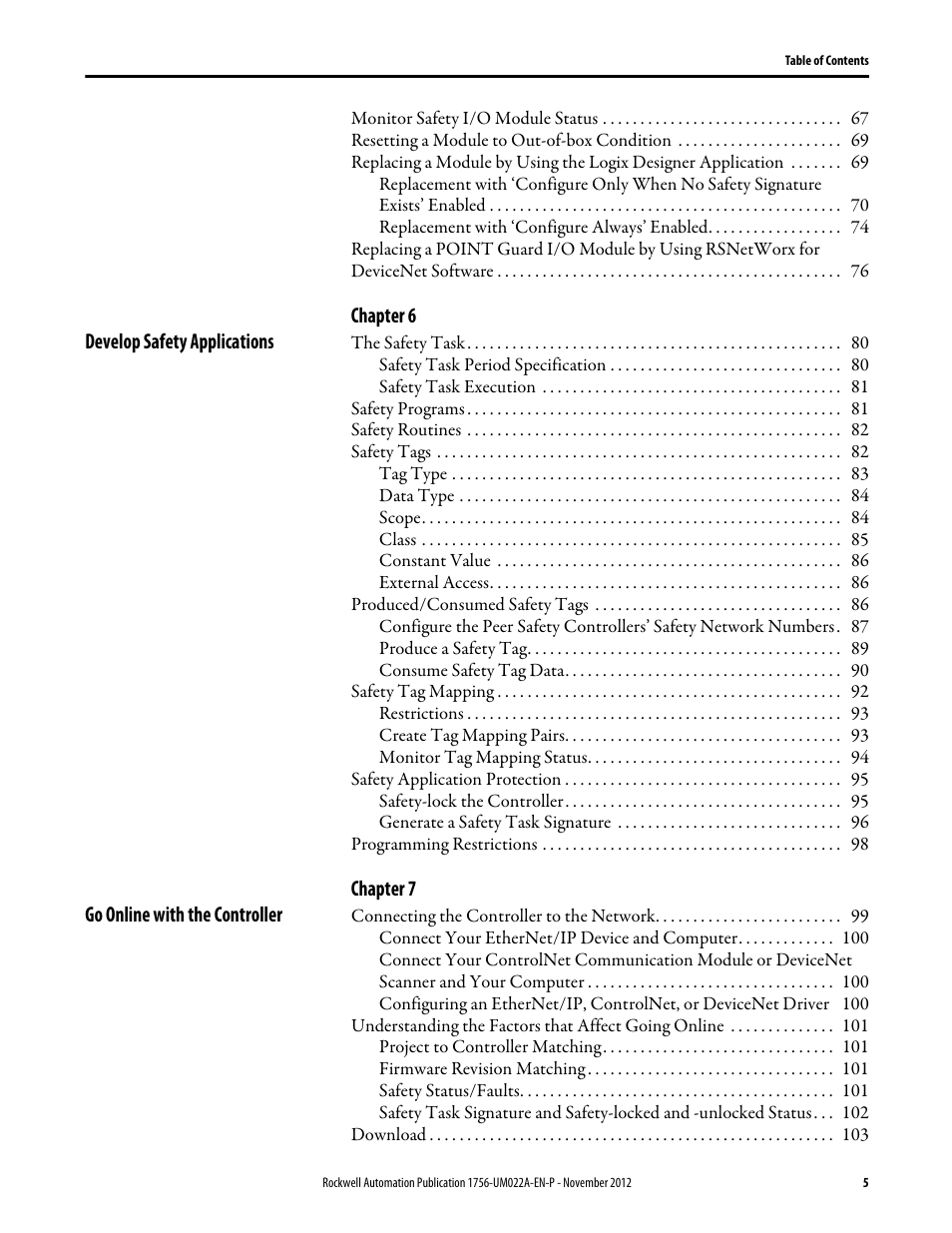Rockwell Automation 1756-L7x GuardLogix 5570 Controllers User Manual | Page 5 / 144