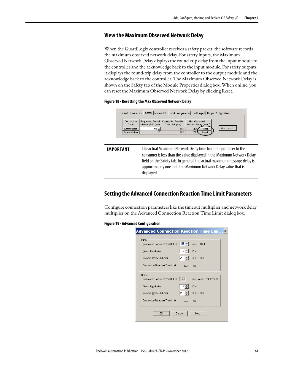 View the maximum observed network delay | Rockwell Automation 1756-L7x GuardLogix 5570 Controllers User Manual | Page 63 / 144
